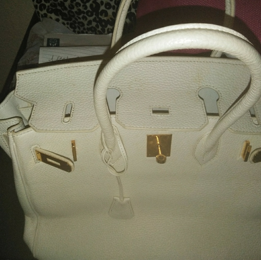 Hermes paris whote togo leather birkin 35 handbag